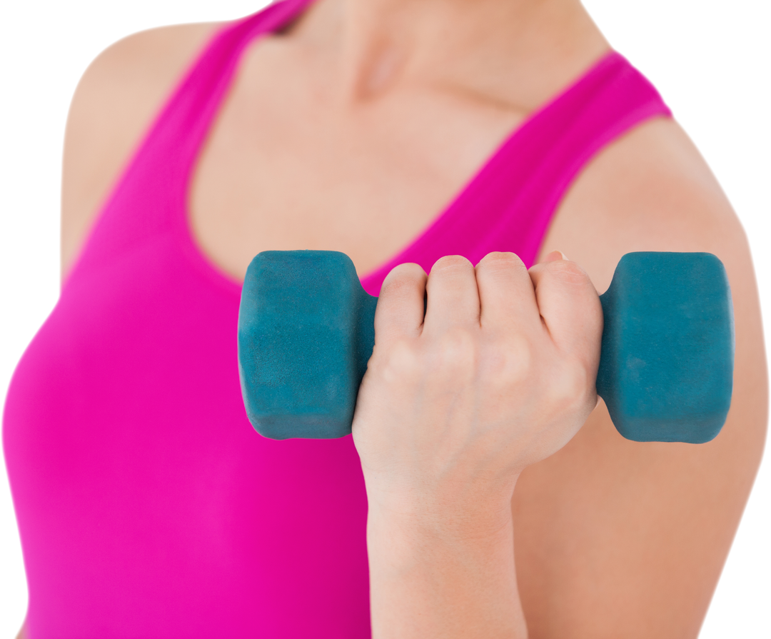 Transparent Background Woman Holding Blue Dumbbell Exercise - Download Free Stock Images Pikwizard.com