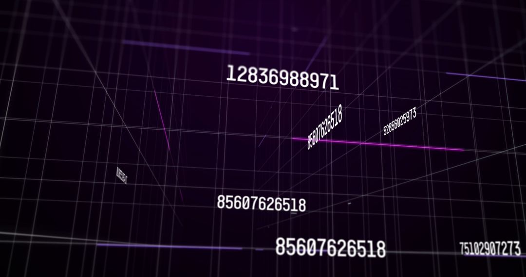 abstract digital data grid with streaming numbers