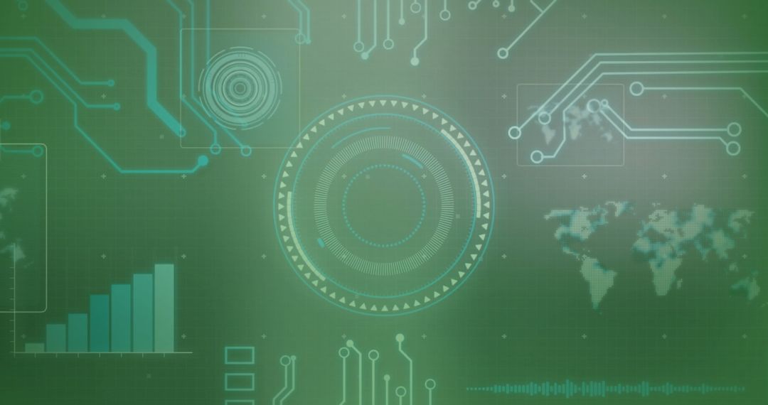 Digital interface with data processing and global maps