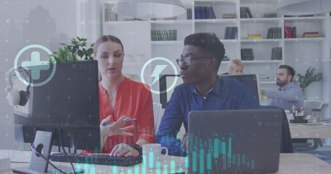 Colleagues Collaborating on Digital Financial Solutions