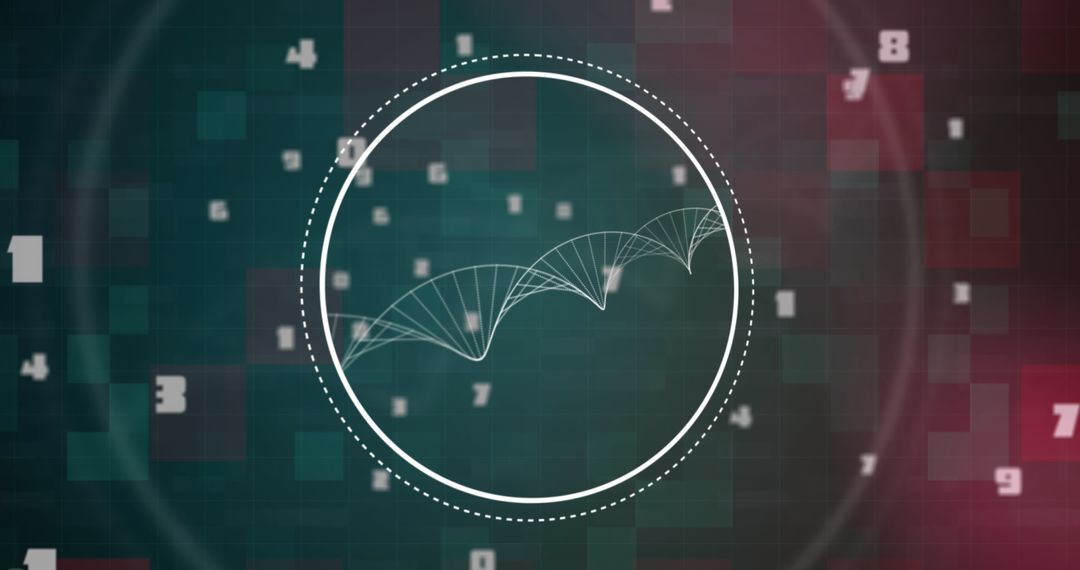 Abstract Genetics Concept with DNA Strand and Numeric Patterns
