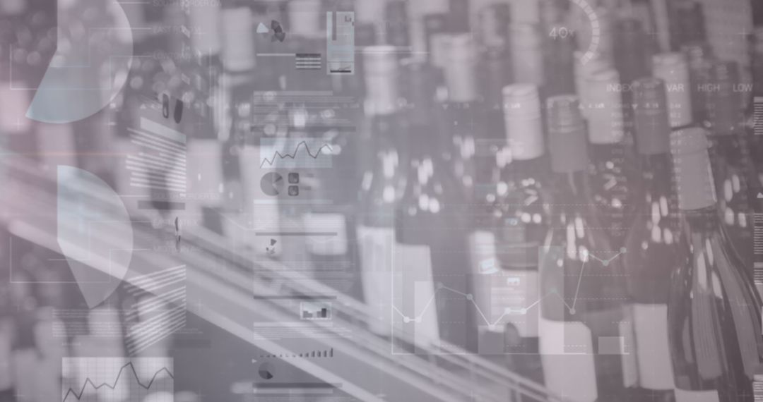 Digital Interface Overlay on Wine Cellar Concept