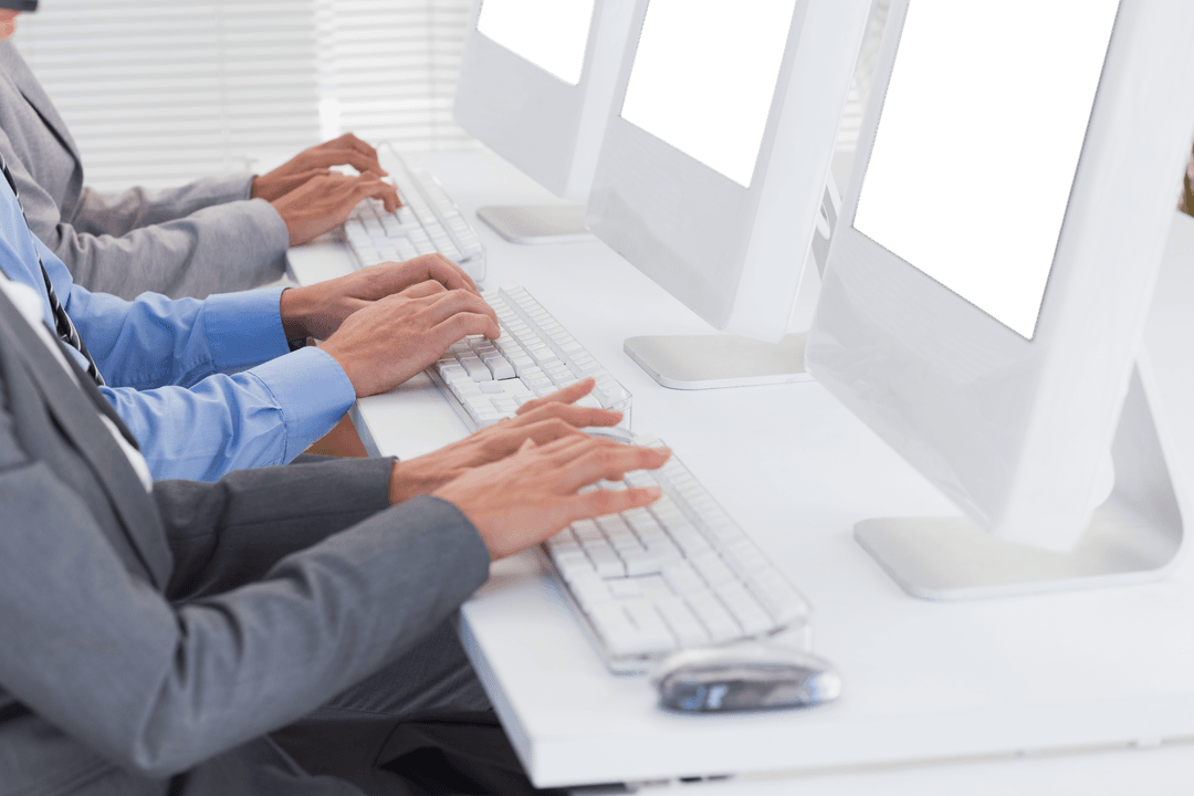 transparent background business team using computers - Download Free Stock Images Pikwizard.com