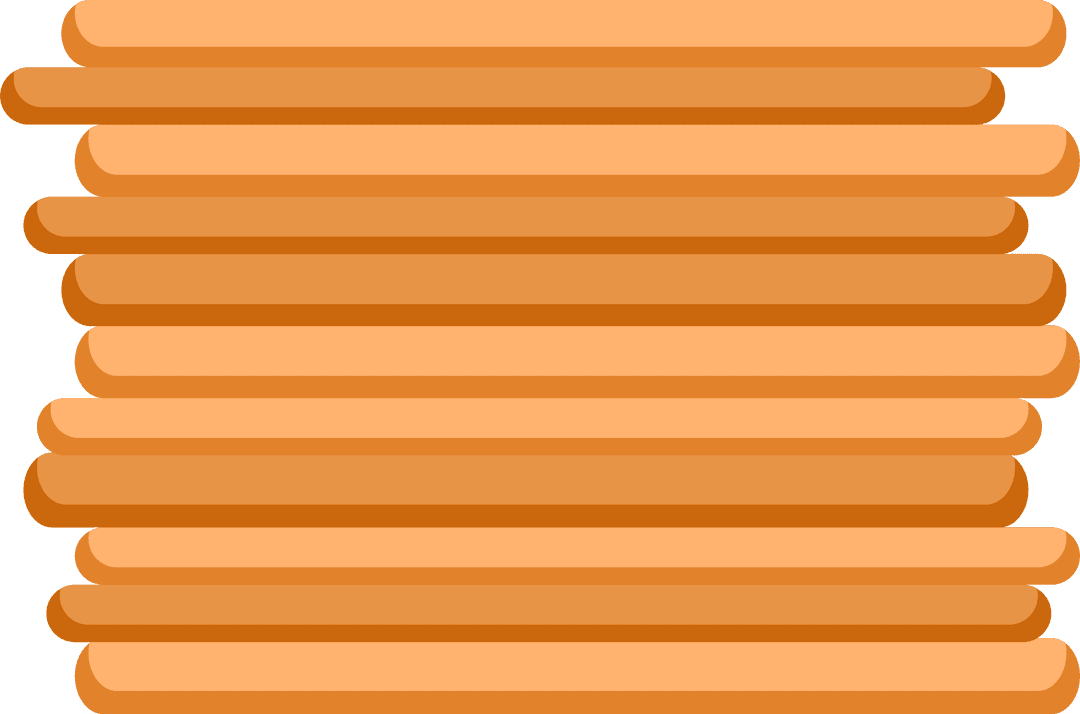 Stacked Orange Rounded Bars on Transparent Background Modern Design