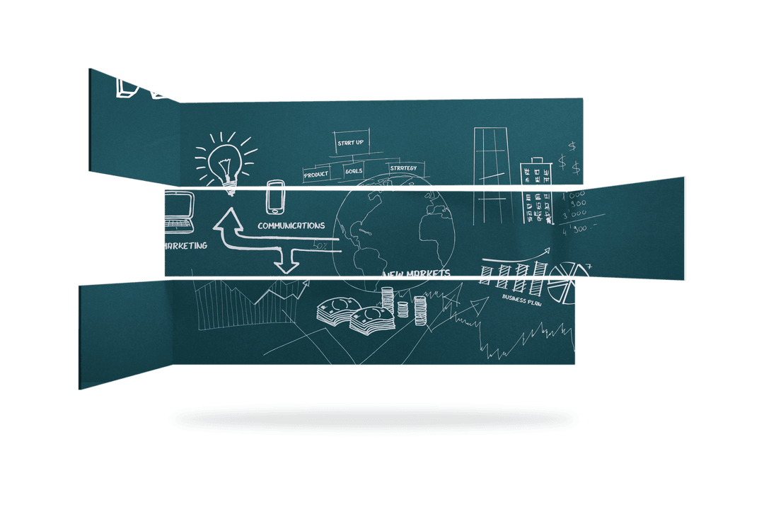 Digital Interface with Business Icons on Transparent Background