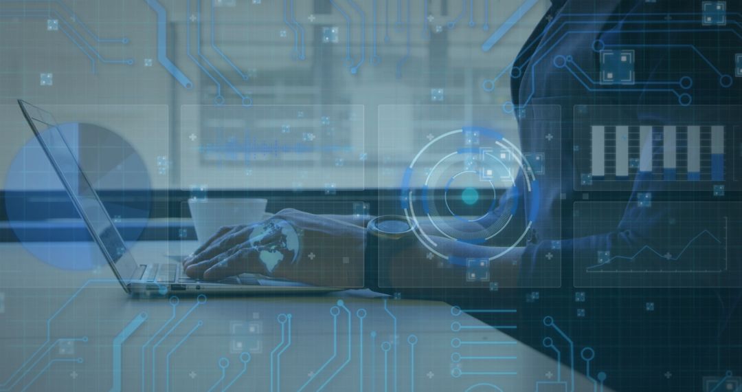 Digital Analysis and Data Processing with Futuristic Interface Design