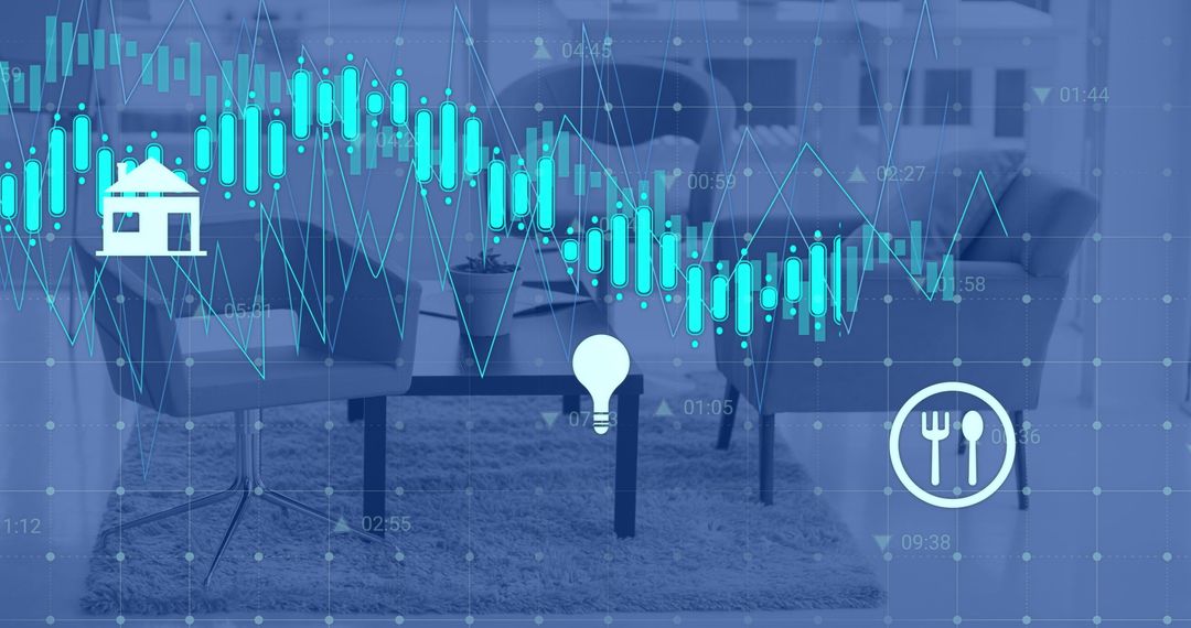 Finance Data Overlay in Modern Office Setting