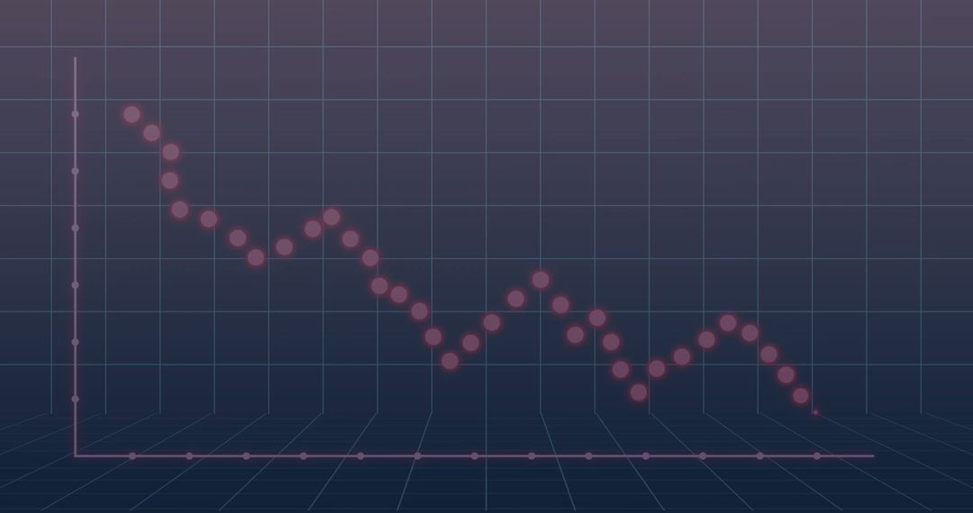 Retrofuturistic Line Graph Analytics Display with Grid Interface