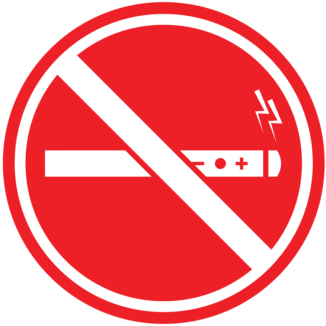 Transparent No Vaping Sign with Red and White Design