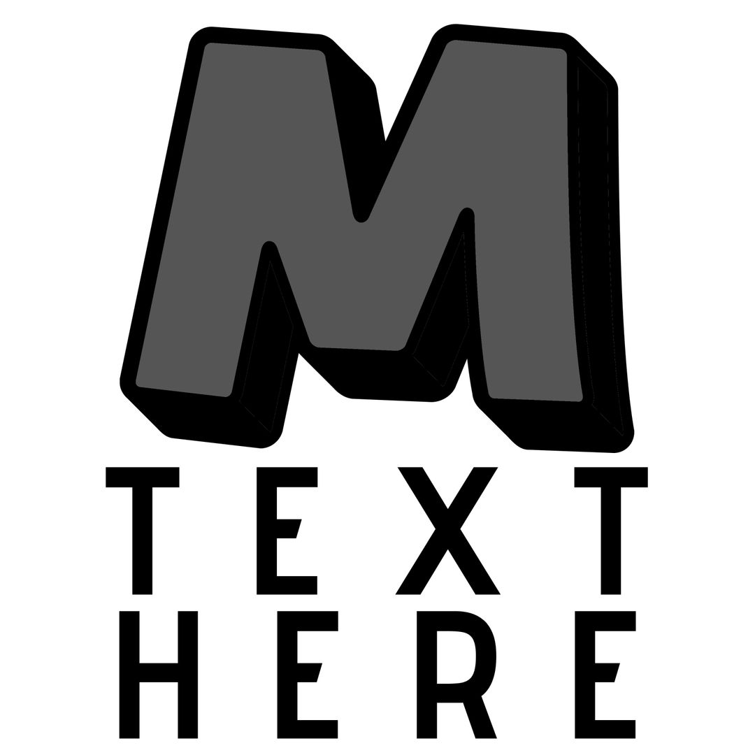 Bold Letter M Template for Branding Design