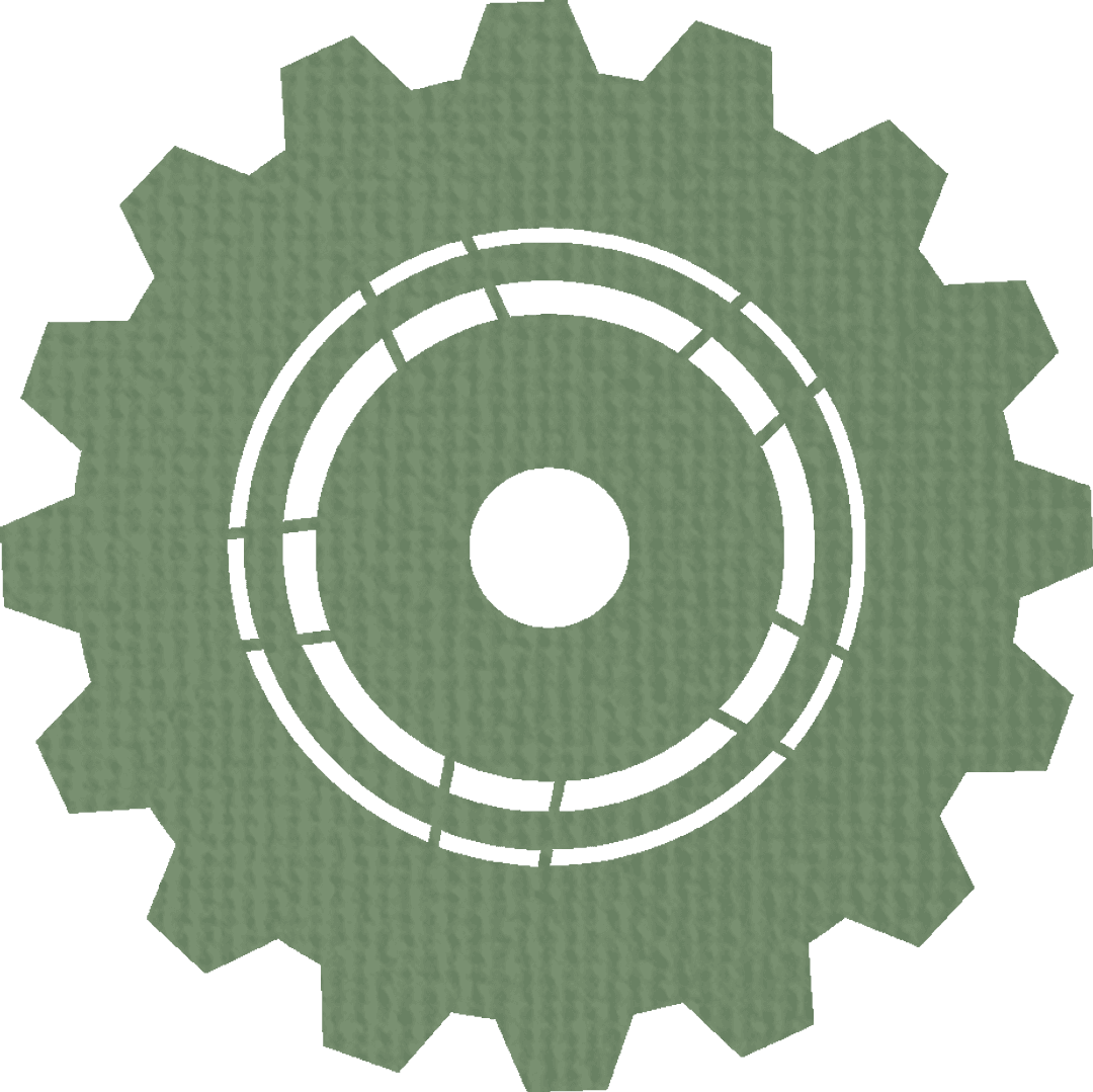 Transparent Industrial Gear with Steampunk Aesthetic