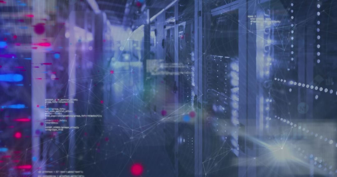 Data Center LEDs Glow with Digital Network Code Connection