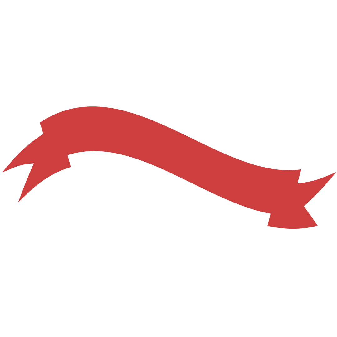 Red Ribbon Banner on Transparent Background for Birthday Celebrations