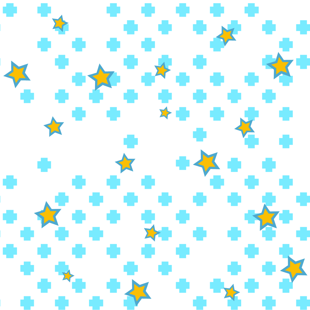 Transparent Background Blue Cross and Yellow Star Pattern