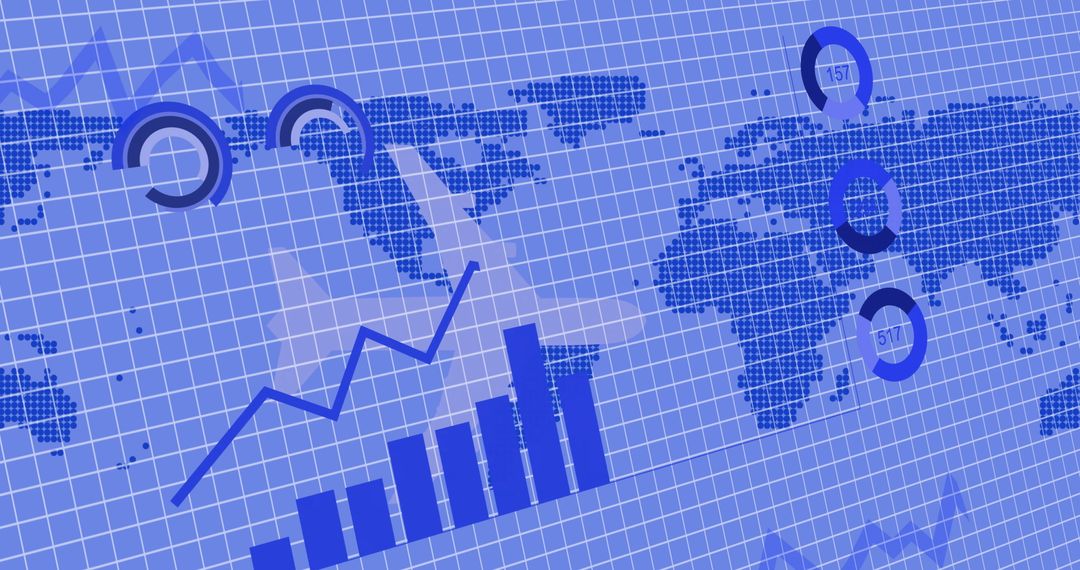 Global Data Analytics and Aviation Concept on Digital Map