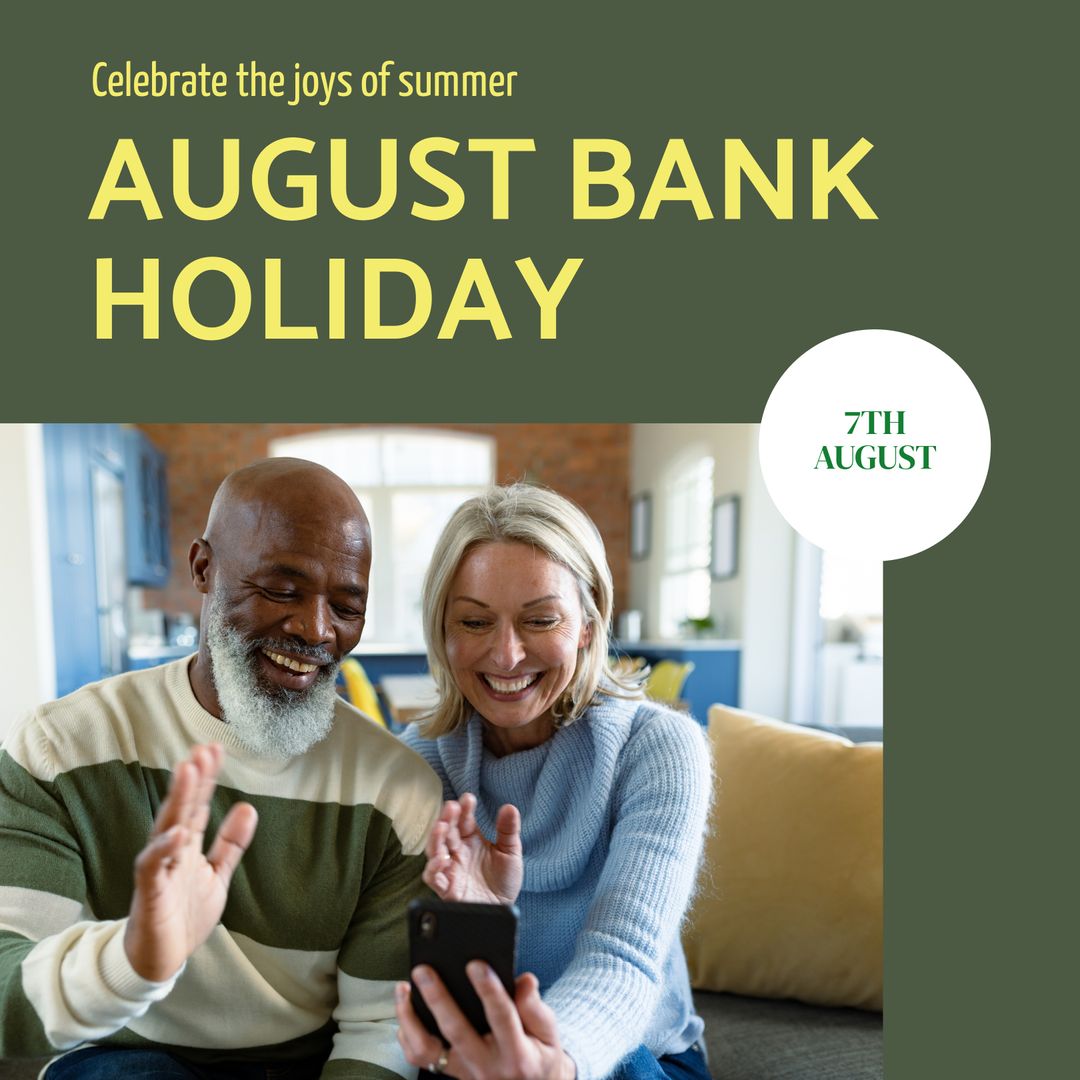 Senior Couple Relaxing at Home During August Bank Holiday Celebration