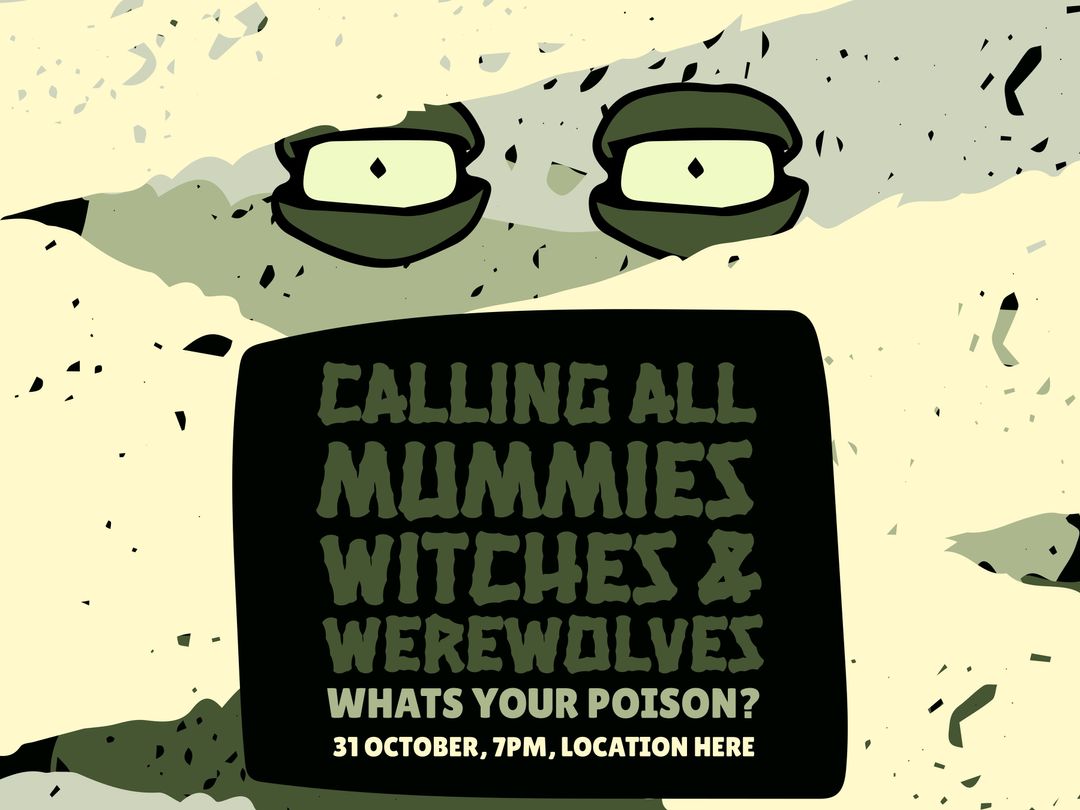 Spooky Halloween Party Invitation with Mysterious Eyes