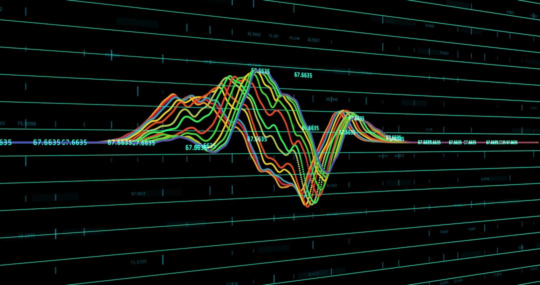 Colorful Stock Market Graph Displaying Economic Trends