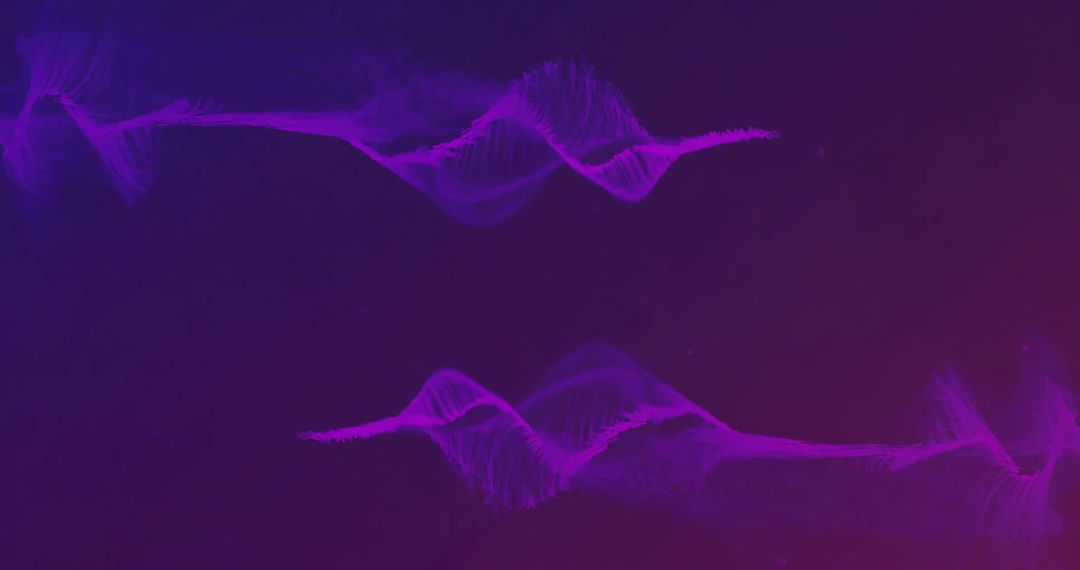 Abstract Purple DNA Strands on Dark Gradient Background
