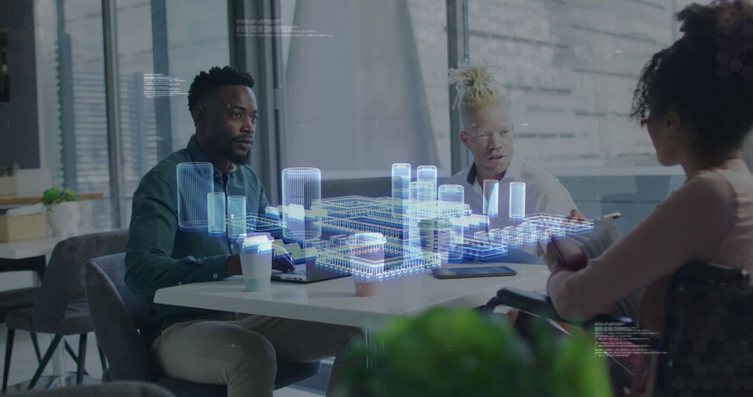 Diverse Colleagues Collaborating On Digital City Project