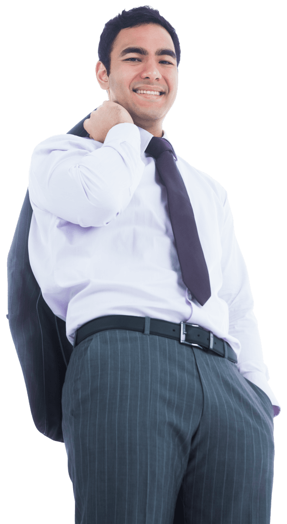 Smiling Biracial Businessman in Formal Attire Transparent Background