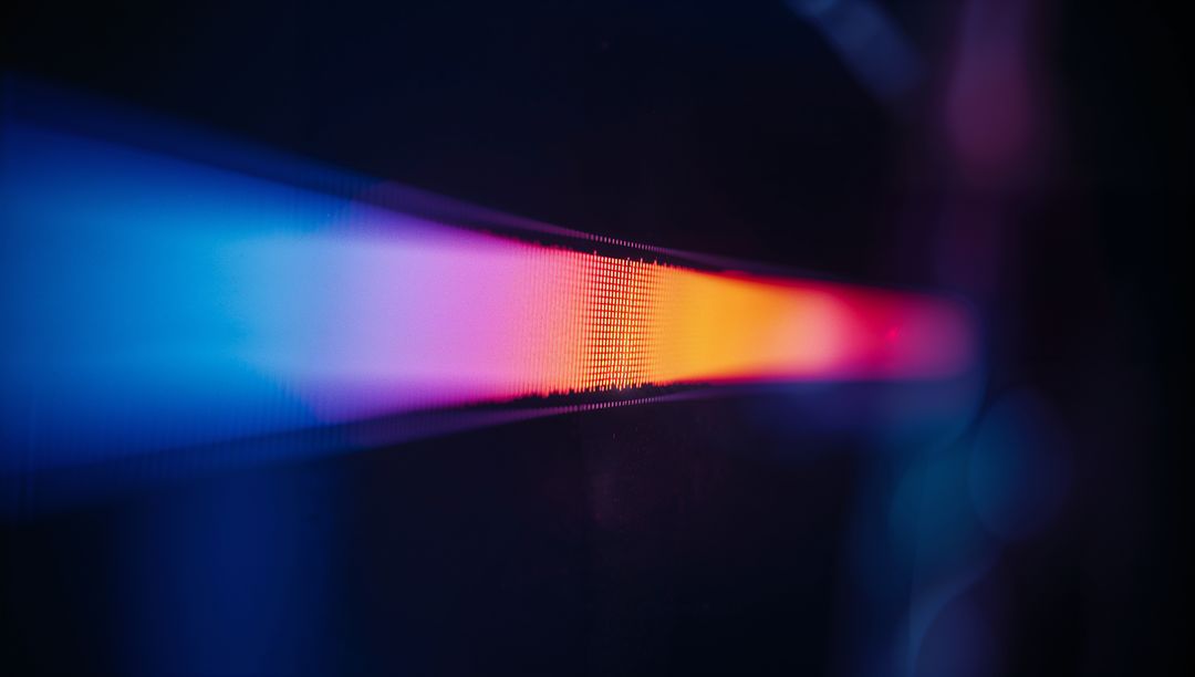 Futuristic Glowing LED Light Strip with Color Gradient