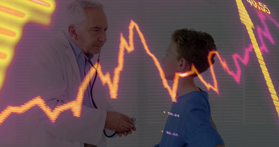 Pediatric Checkup with Digital Financial Analysis Overlay