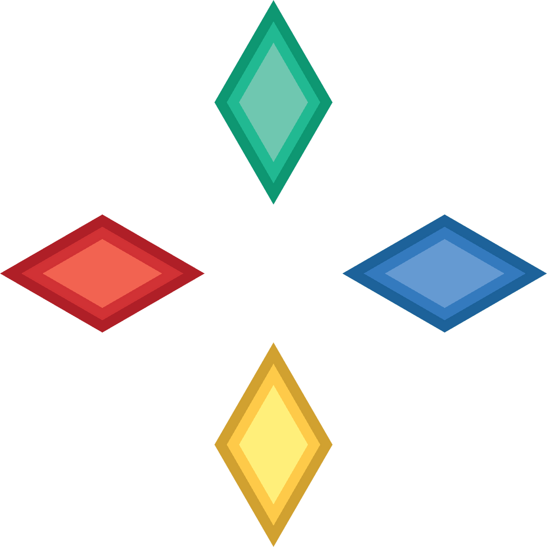 Colorful Diamond Shapes on Transparent Background