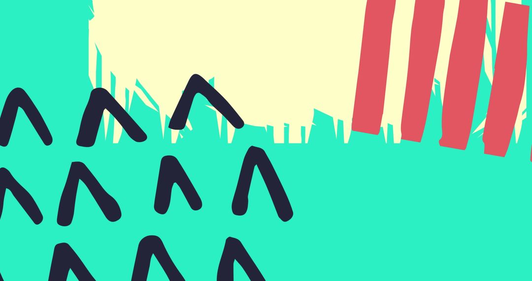 Vibrant Abstract Geometric Composition with Bold Colors