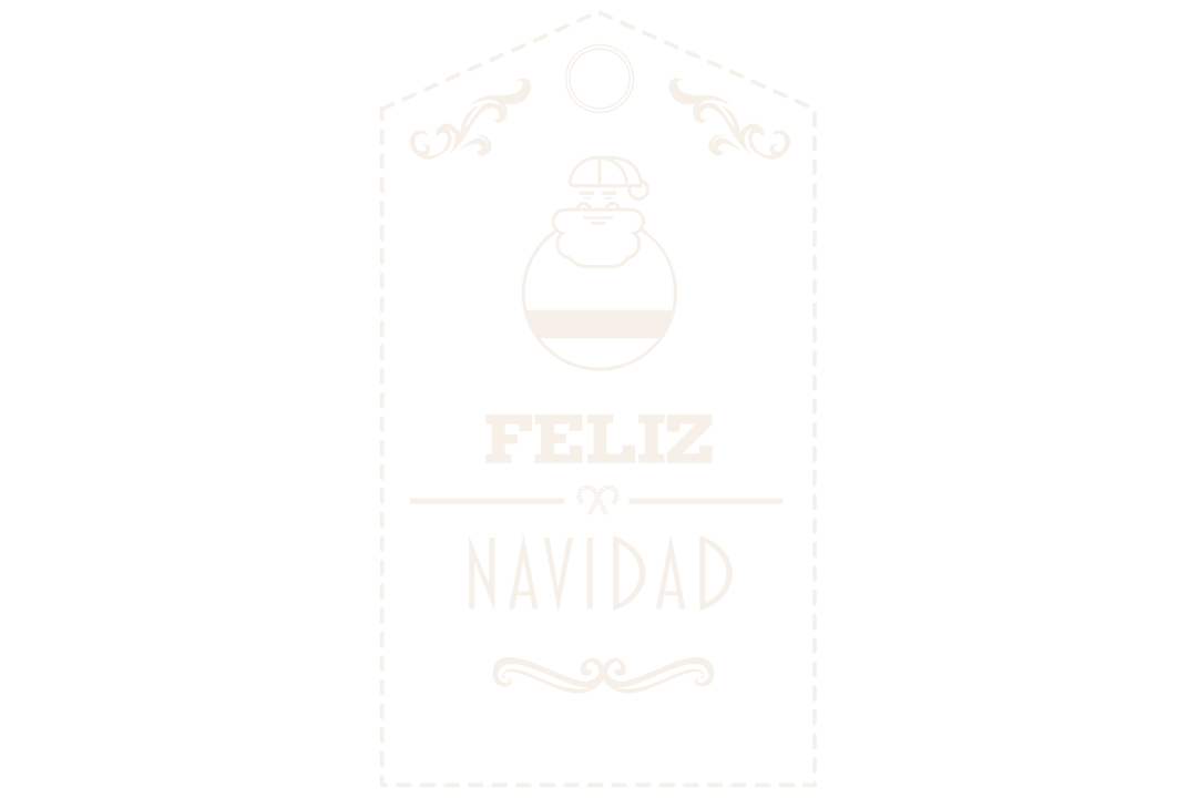 Transparent Holiday Tag with Santa and Feliz Navidad Wishes