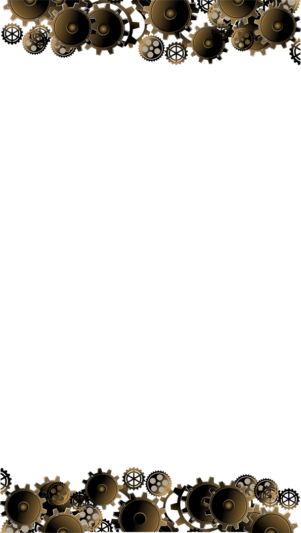 Steampunk Gear Border with Transparent Background for Creative Projects