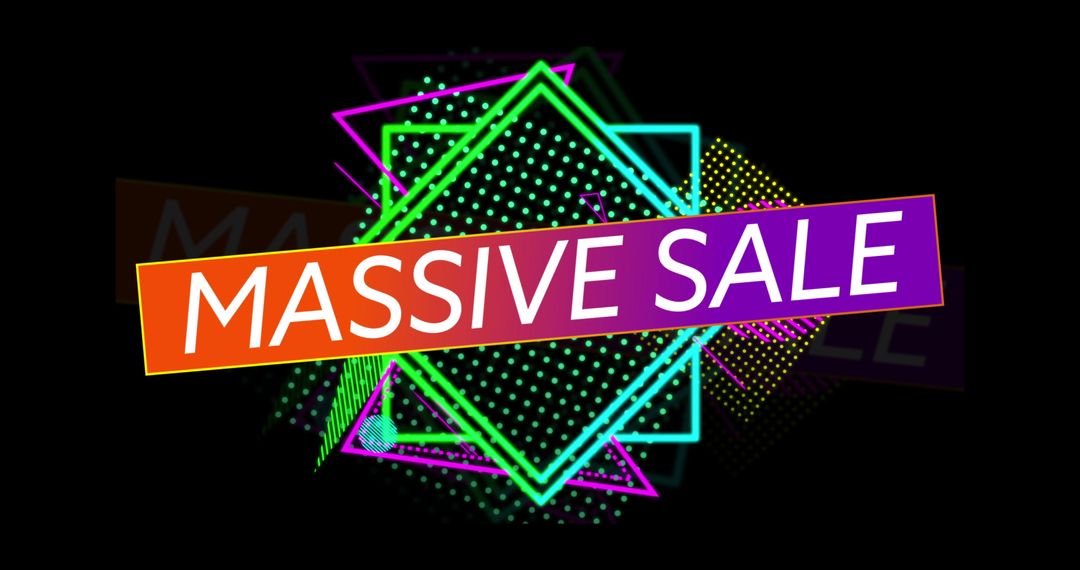 Vibrant Retro Neon Massive Sale Promotion