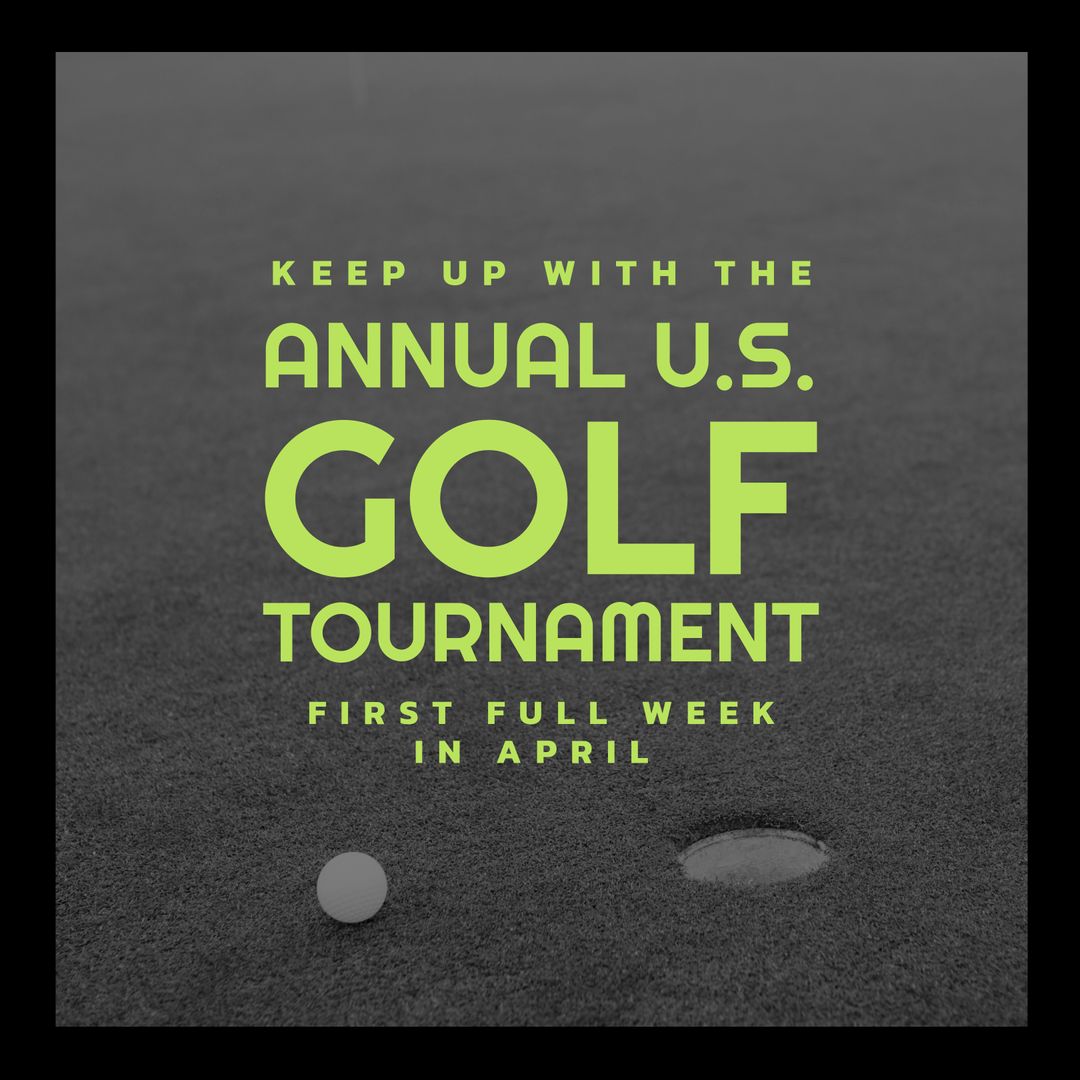 Announcement for Annual U.S. Golf Tournament with Golf Ball Image - Download Free Stock Templates Pikwizard.com