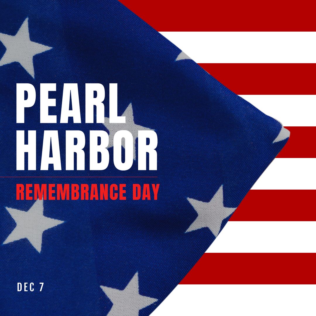 Pearl Harbor Remembrance Day with American Flag and Stars