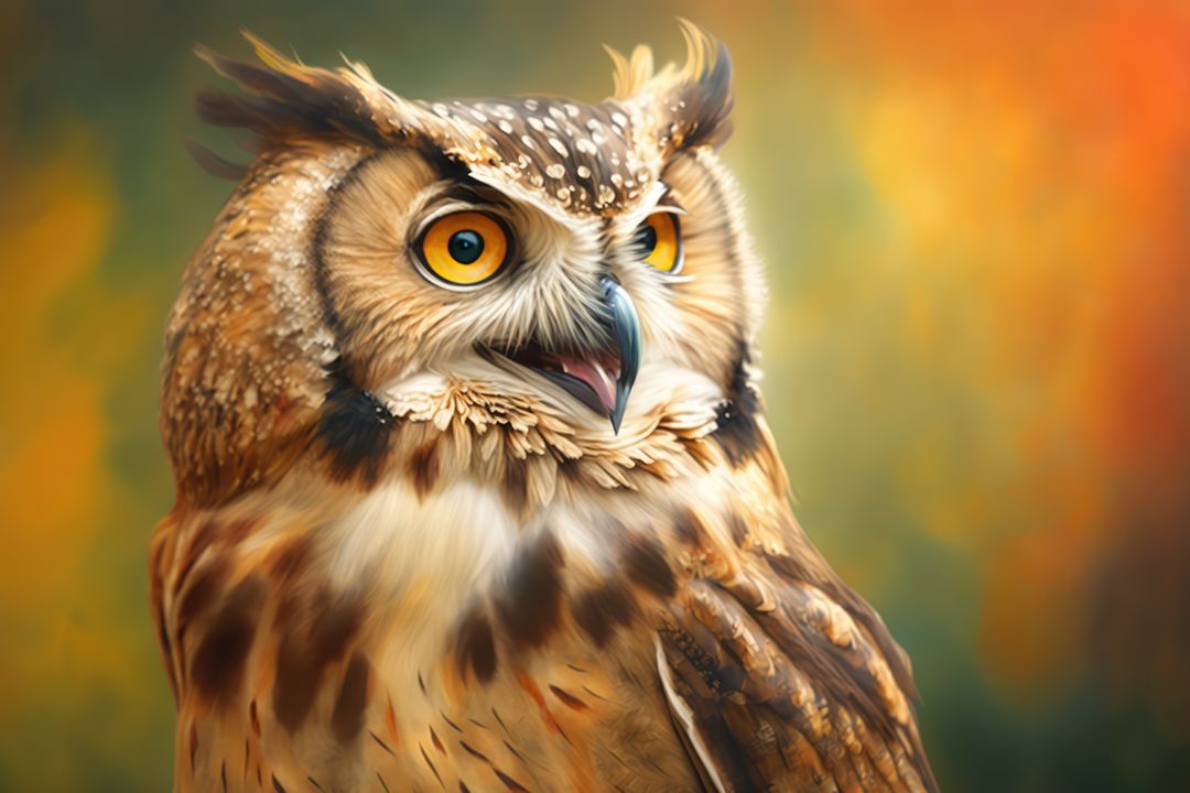 Close up of owl perched in nature, created using generative ai technology - Free Images, Stock Photos and Pictures on Pikwizard.com