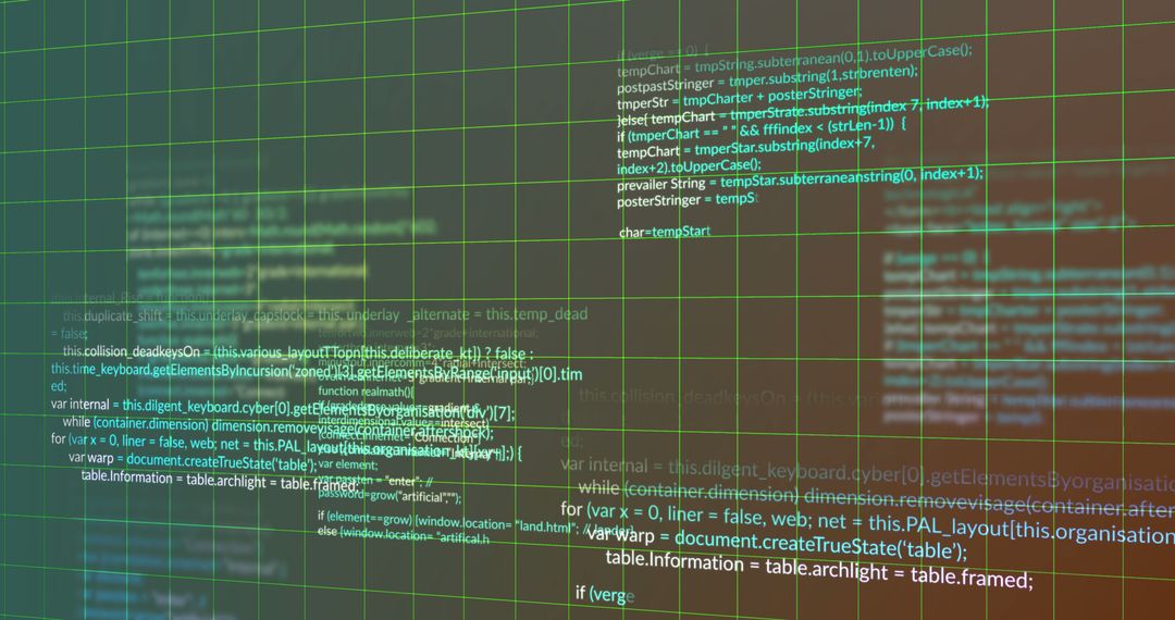 Digital Code Flow on Grid Background