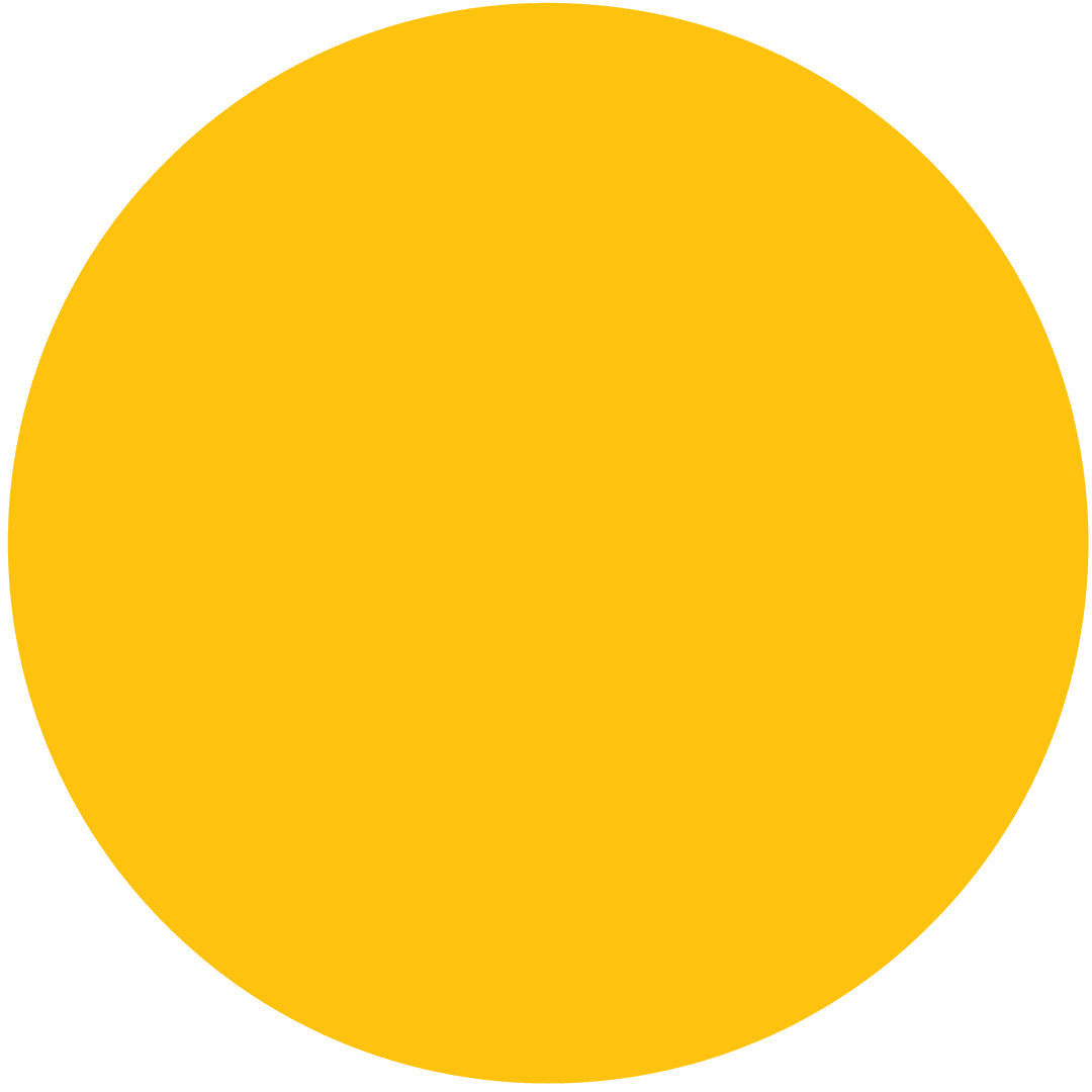 Yellow Circular Abstract Shape on Transparent Background
