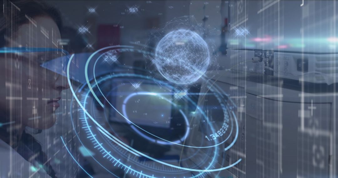 Doctor Analyzing Digital Data in Laboratory Setting