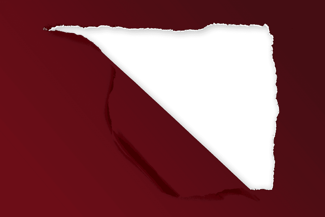 Torn Paper Hole on Dark Red Transparent Background