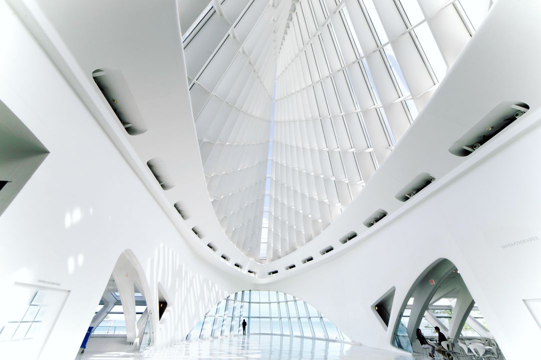 Futuristic White Interior of Modern Architecture Building - Free Images, Stock Photos and Pictures on Pikwizard.com