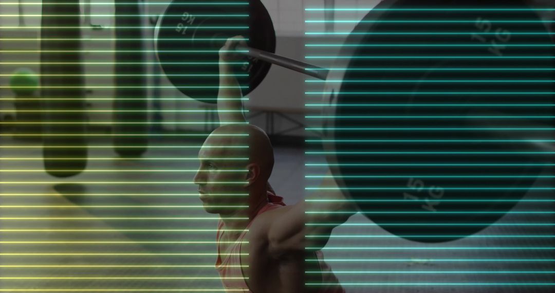 Weightlifter Lifting Barbell in Gym Emphasizing Strength and Power