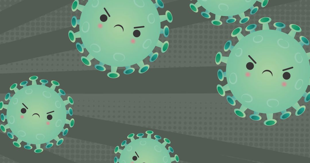 COVID-19 Virus Concept Illustration with Angry Faces