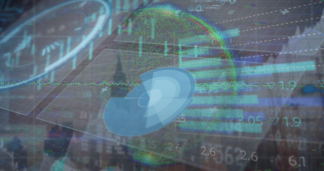 Futuristic Holographic Data Projection Displaying Analytics