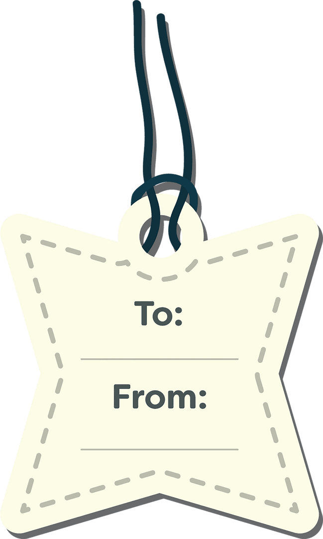 Star-Shaped Gift Tag Template with Transparent Background