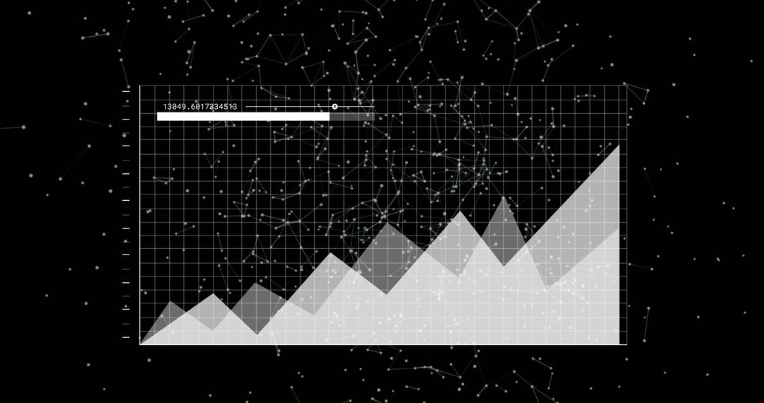 Digital data graph with networking background