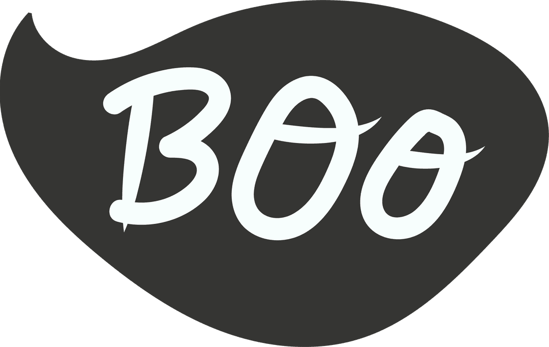 Fun Transparent Boo Speech Bubble Graphic for Halloween