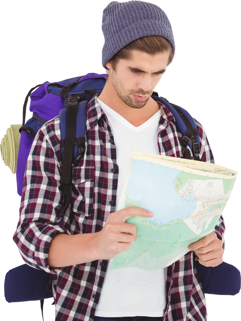 Transparent Background Young Male Hiking Reading Map - Download Free Stock Images Pikwizard.com