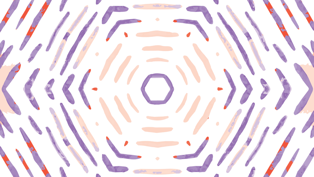 Abstract Geometric Pattern with Purple and Beige Hexagons on Transparent Background