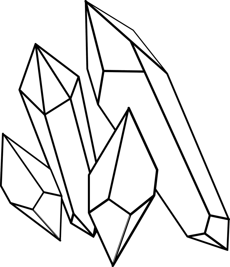 Transparent Geometric Crystal Prisms in Flat Design