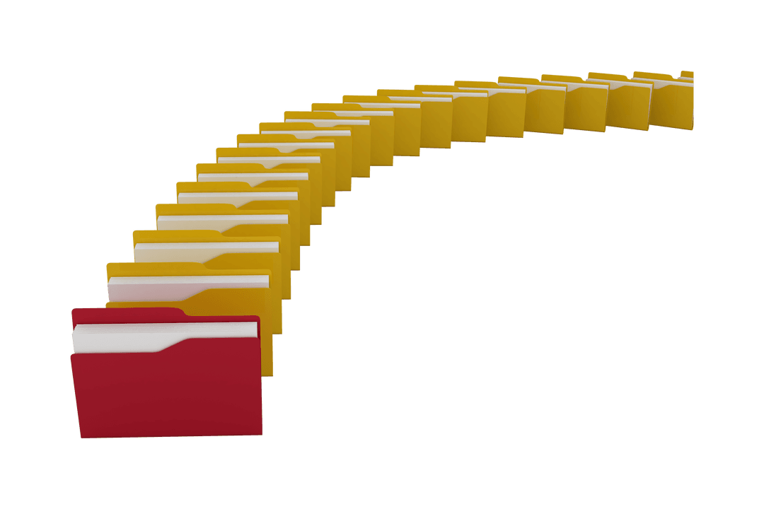 Transparent Digital Folder Row Illustration for Data Concepts - Download Free Stock Images Pikwizard.com